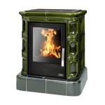 Kachlová kamna ABX Marina s výměníkem, kachlový sokl zelená